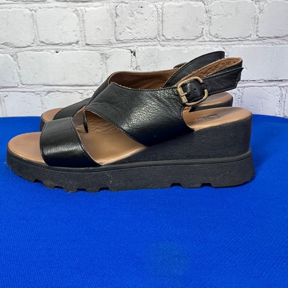|•BUNENO•| Black Leather Made in Turkey Sandals Size 37 / 6.5-7 - Picture 2 of 9